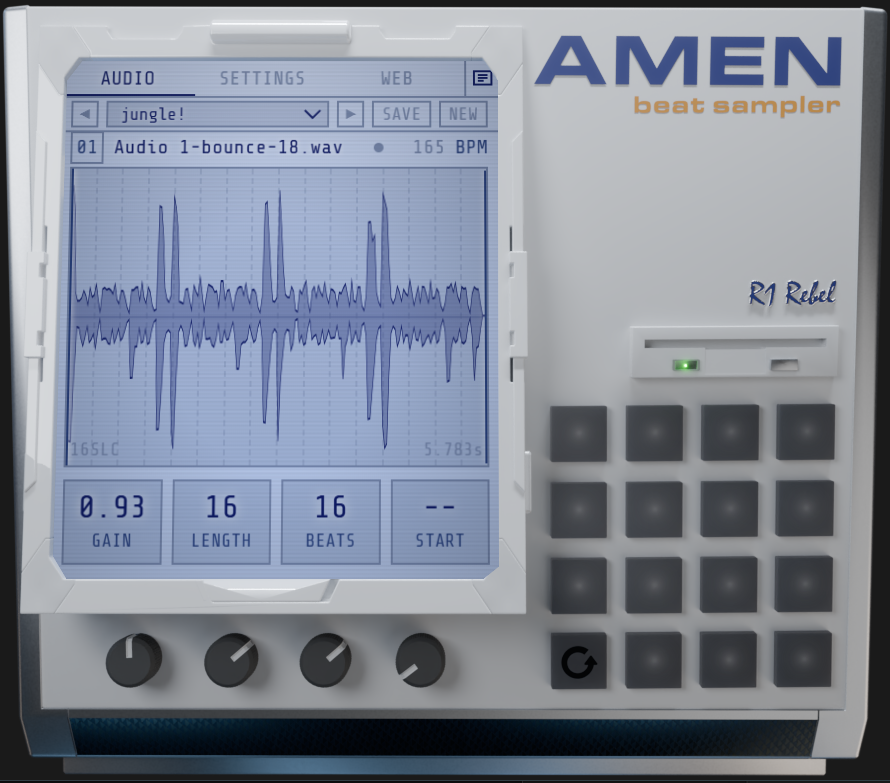 Amen beat sampler interface